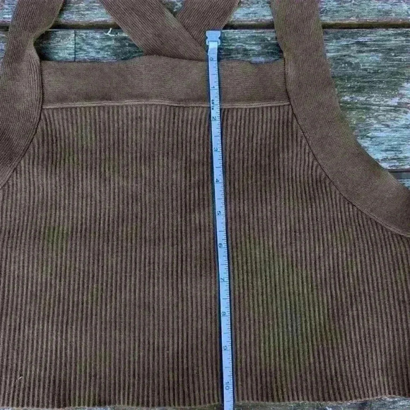 NWT House of Harlow brown ribbed basics crop top size xl - Picture 4 of 4